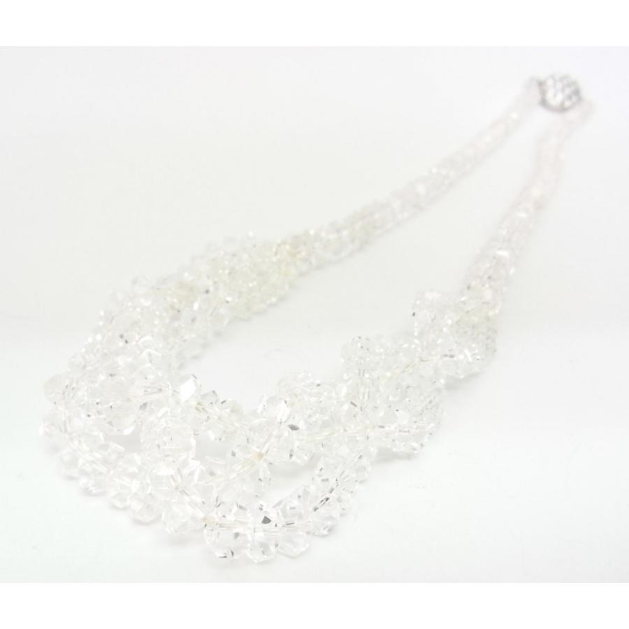 本水晶カット石のねじり デザインネックレス が ジュエリー卸価格 送料  