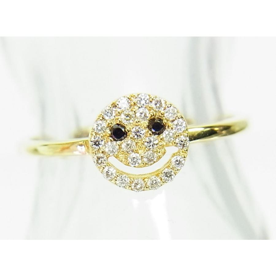いつもニコニコ ニコちゃんマークの スマイリー 天然ダイヤモンド入り 18金イエロー製 リング 卸価格でご奉仕 送料無料 H コタニジュエル 通販 Yahoo ショッピング