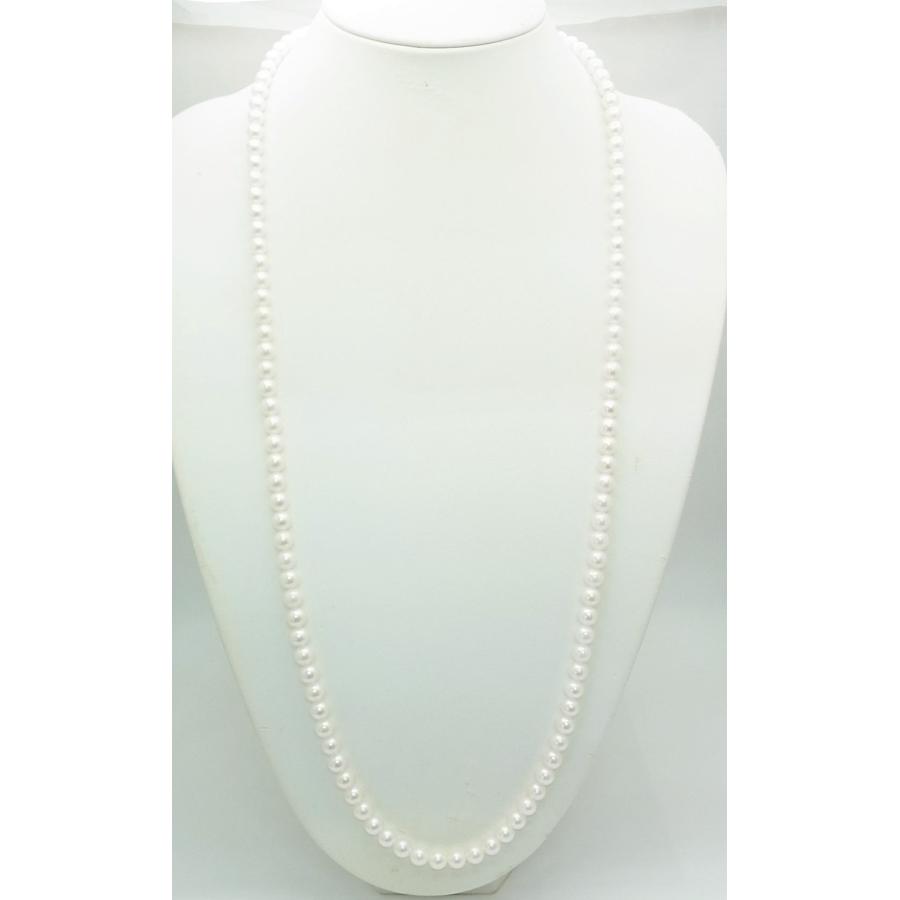 連休セール☆美品☆アコヤ本真珠ロングネックレス ６.５-７ミリ ８２センチ 通常ネックレス2本分使用 あこや本真珠 6.5〜7.0ミリ 82cm