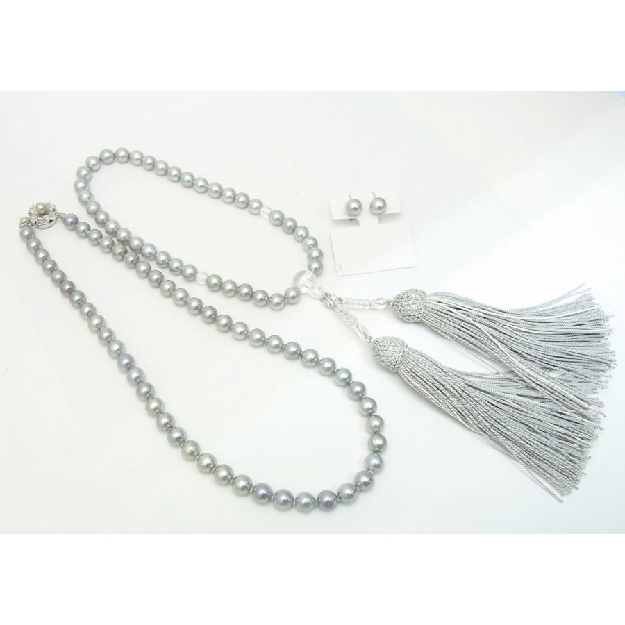 真珠3点セット（ネックレス.イヤリング.真珠） 大珠池蝶本真珠 エクセレント4点セット 9.0～10.5mm ネックレス