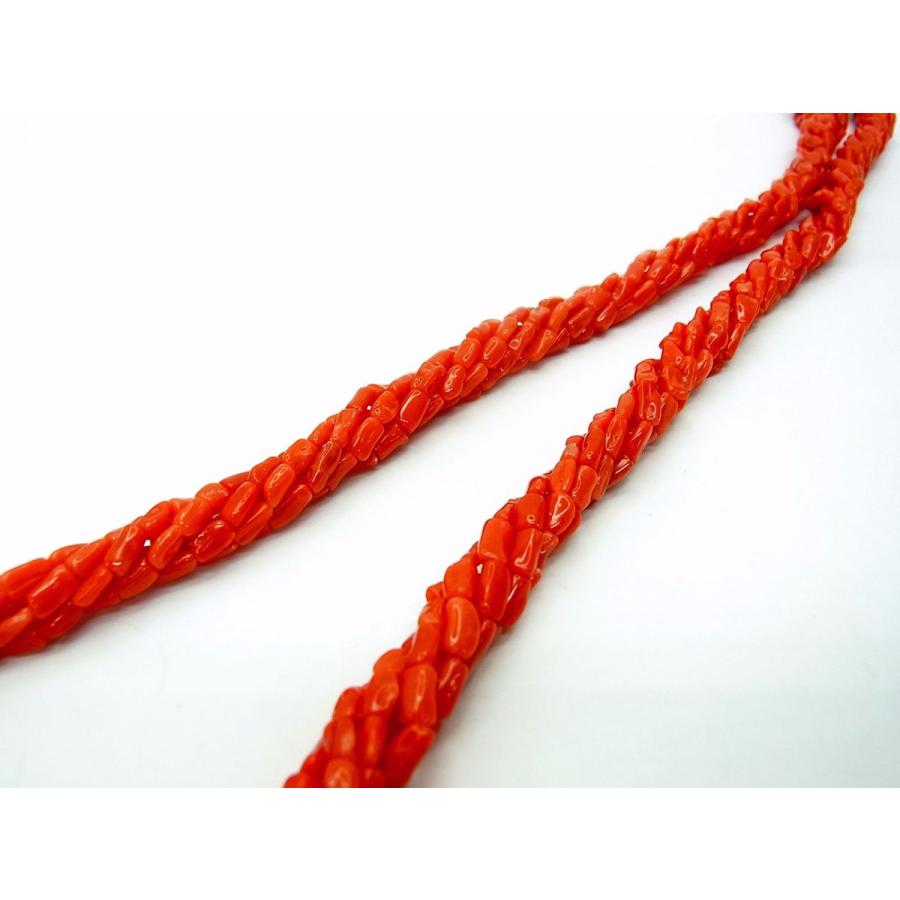 本珊瑚　6連　ネックレス 天然赤珊瑚 6連ねじりネックレス 58cm 卸価格でご奉仕 商品動画