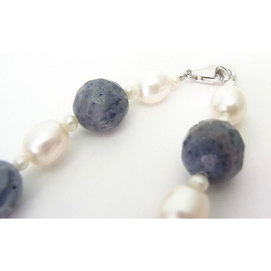 天然青珊瑚＆淡水真珠のネックレス 卸価格でご奉仕 送料無料 : コタニ