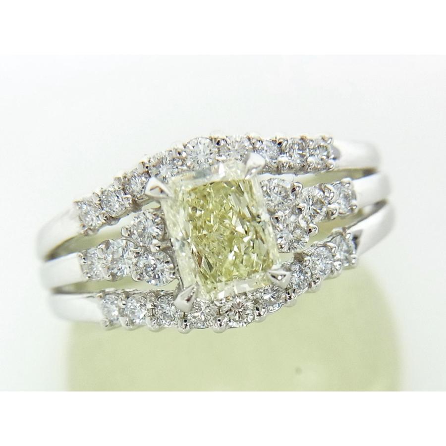 中央宝石研究所鑑定書付/1.045ct/天然イエローダイヤモンド/プラチナ 