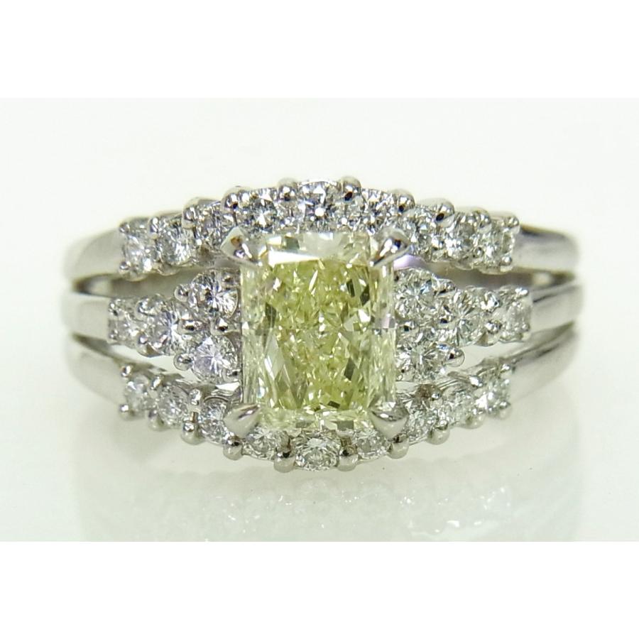 中央宝石研究所鑑定書付/1.045ct/天然イエローダイヤモンド/プラチナ 