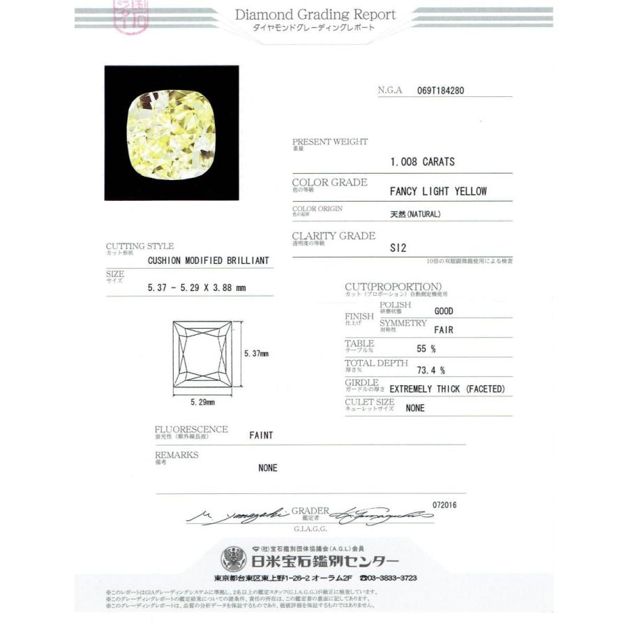 鑑定書付/天然ダイヤモンド1.008ct/他計1.21ct/総合計2.218ctプラチナ 