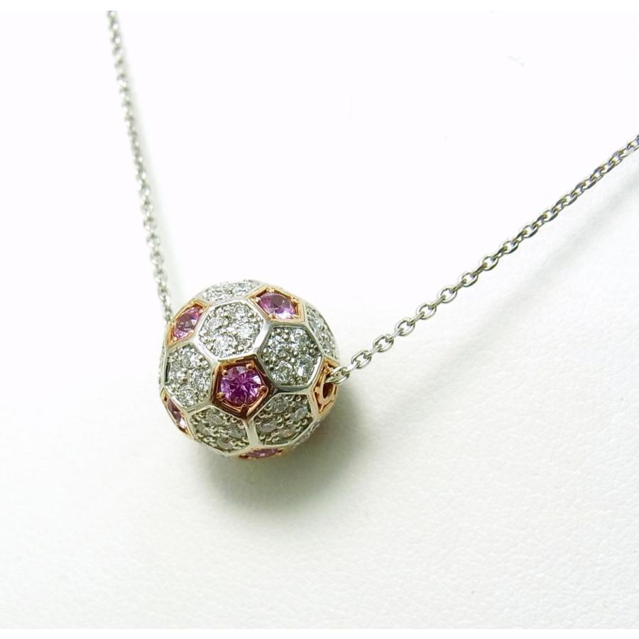 プラチナ製サッカーボール/天然ダイヤ1.14ct 天然ピンク