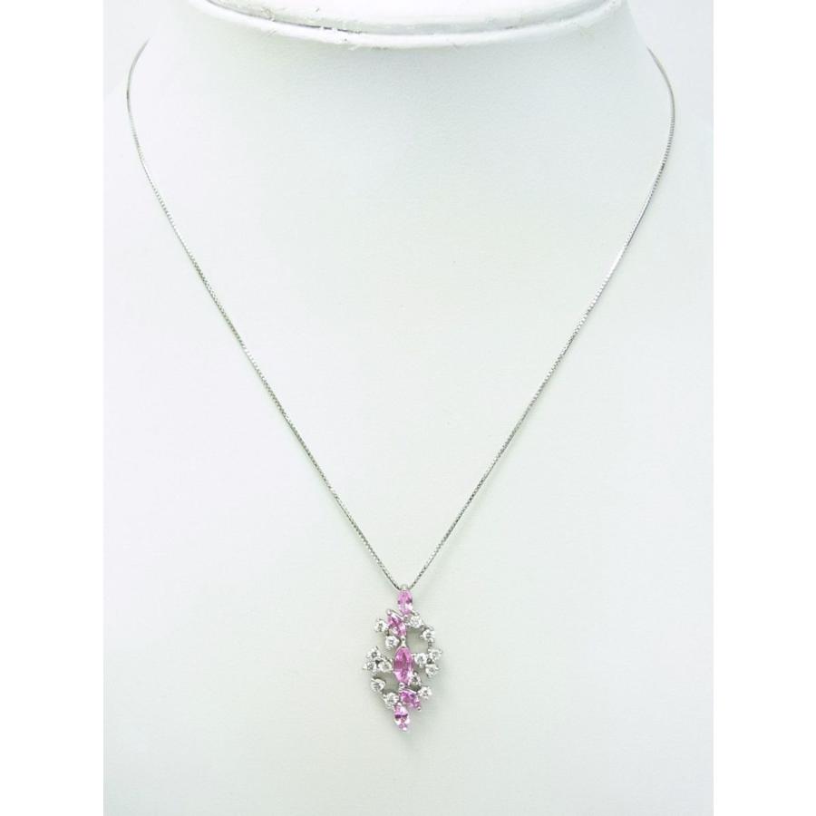 天然ピンクサファイア計0.96ct 天然ダイヤモンド計0.50ct 18金ホワイト 