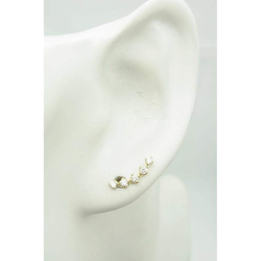 上質天然ダイヤモンド 合計0.30ct 18金製デザインピアス 製造卸