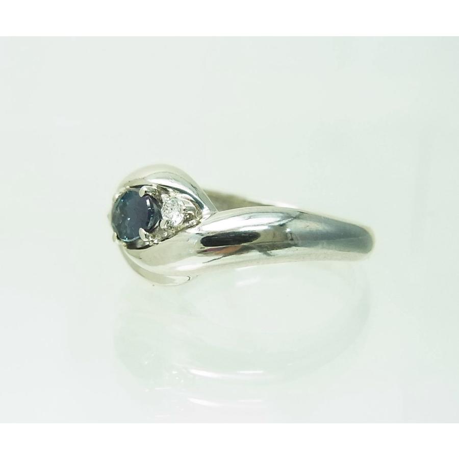 天然アレキサンドライトキャッツアイ0.408ct ダイヤPt900