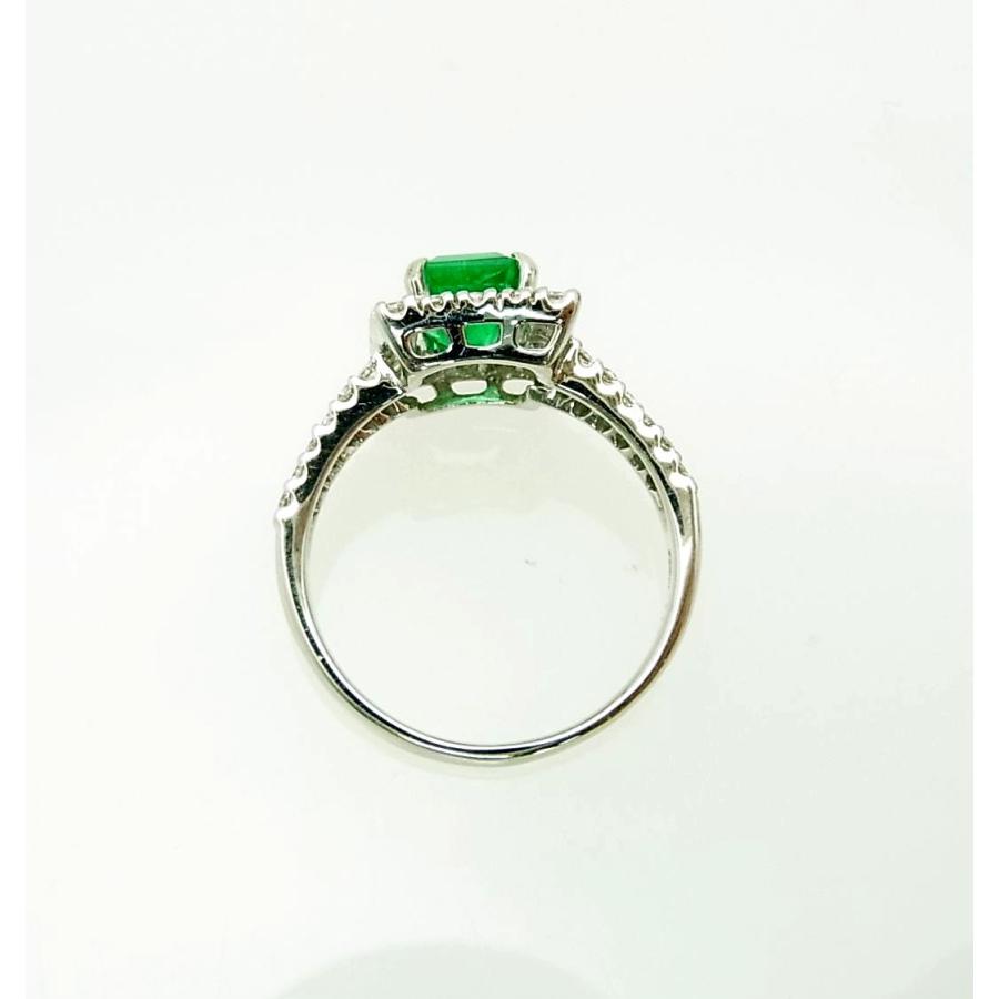 コロンビア産ヴィヴィットグリーン鑑別付 天然エメラルド1.14ct ダイヤ 