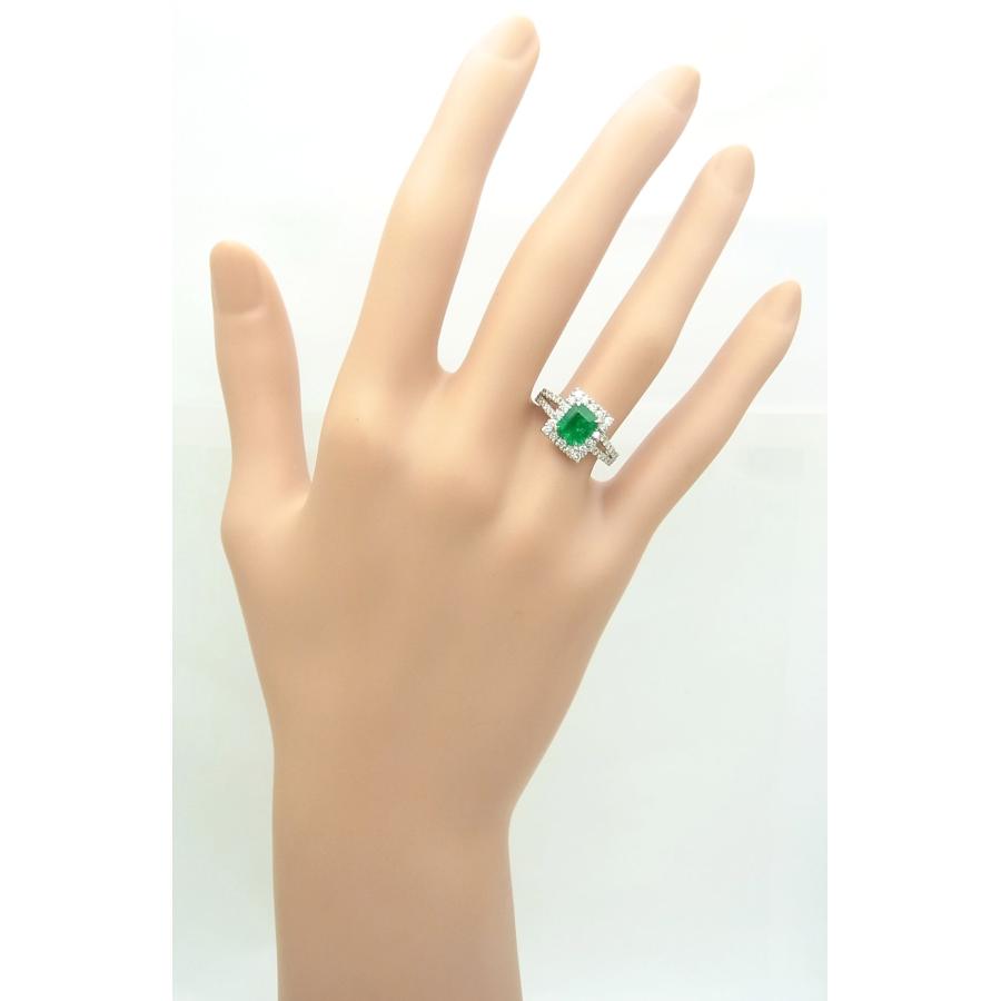 コロンビア産ヴィヴィットグリーン鑑別付 天然エメラルド1.14ct ダイヤ 
