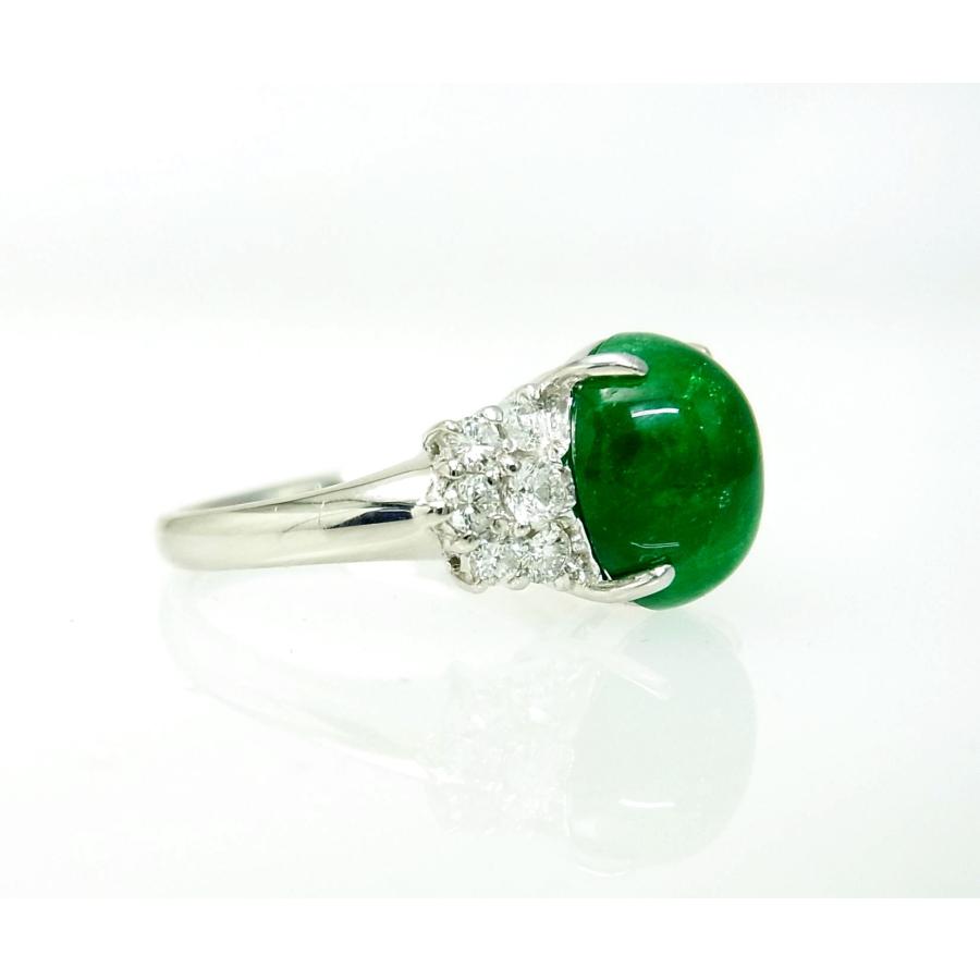 コロンビア産 カボションカット上質色 大粒 天然エメラルド4.03ct