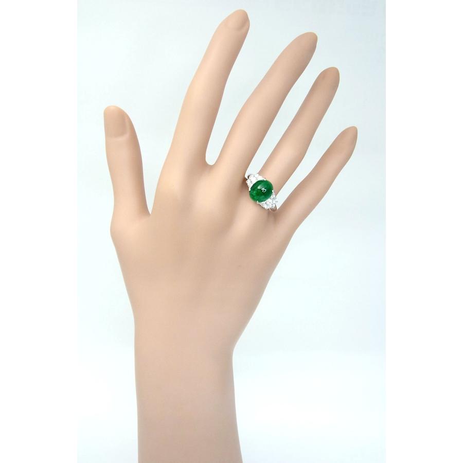 コロンビア産 カボションカット上質色 大粒 天然エメラルド4.03ct
