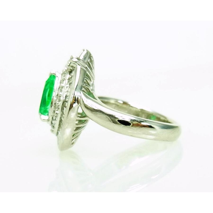鮮やかな緑色/涙型カット/天然エメラルド 1.16ct 天然ダイヤ0.91 鮮やかな緑色/涙型カット/天然エメラルド 1.16ct 天然ダイヤ0.91
