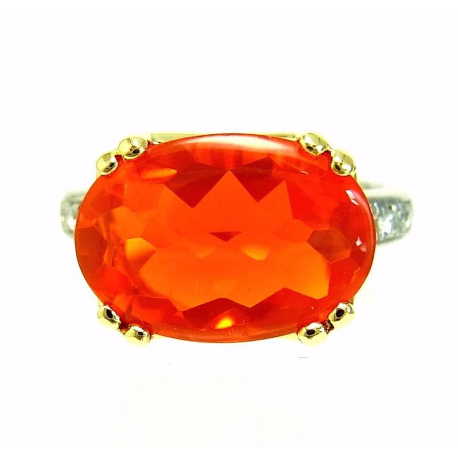 まさに太陽の結晶 メキシコ産 天然ファイアーオパール 3.95ct プラチナ