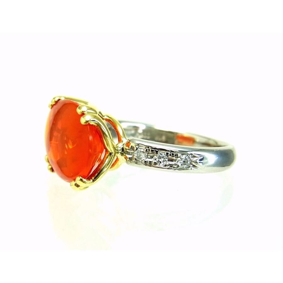 まさに太陽の結晶 メキシコ産 天然ファイアーオパール 3.95ct プラチナ 