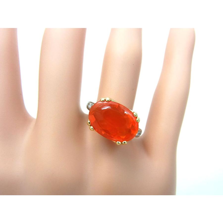 まさに太陽の結晶 メキシコ産 天然ファイアーオパール 3.95ct プラチナ