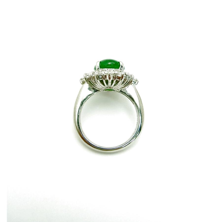 高級 翡翠約2.5ct ダイヤ プラチナ リング　含浸処理なし　天然翡翠　美品 プラチナ 翡翠 ダイヤモンド リング （J2.352ct D1.535ct