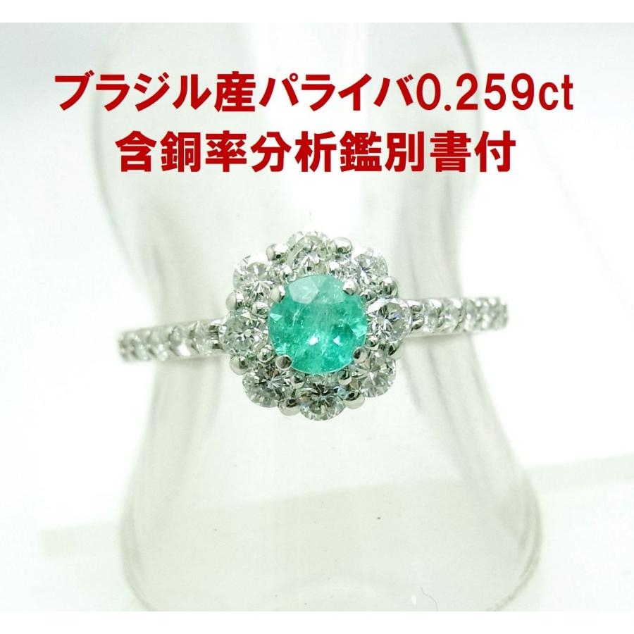 超激アツ商品 X線分析鑑別書付 ブラジル産0.259ct 天然パライバ