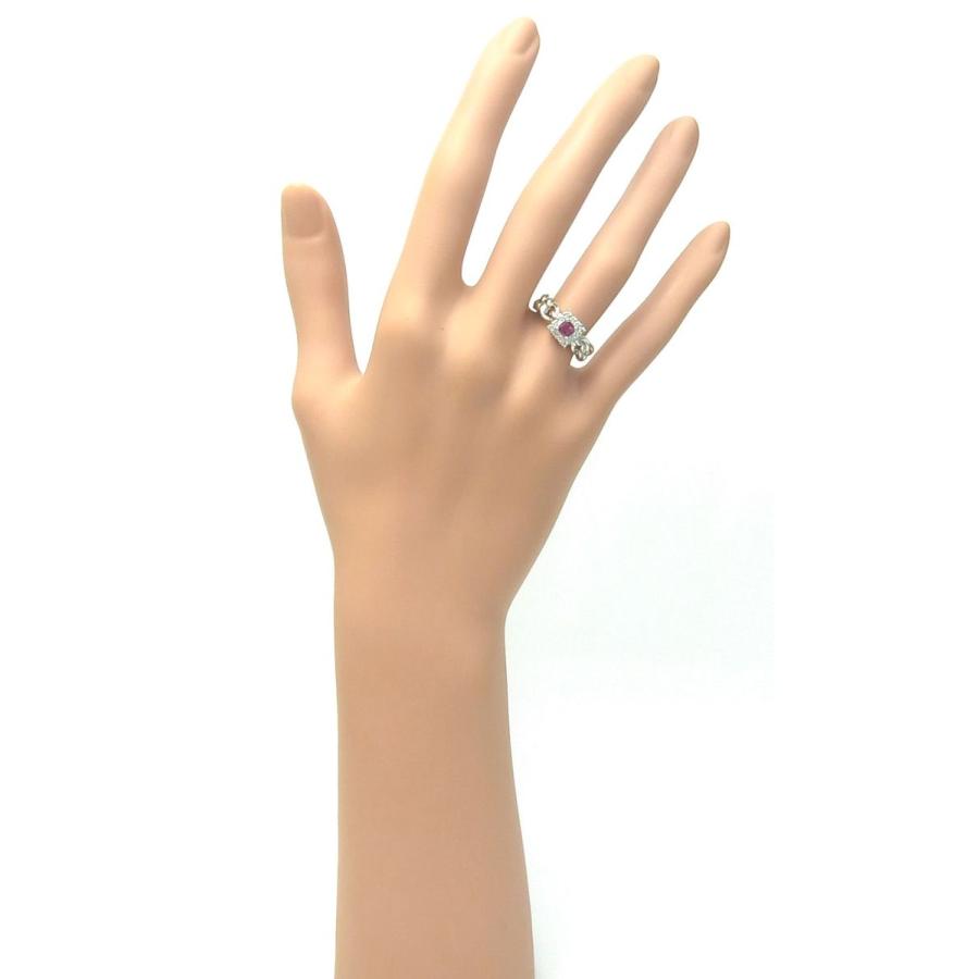 希少宝石 赤色のエメラルド 天然レッドベリル0.204ct プラチナ製リング  