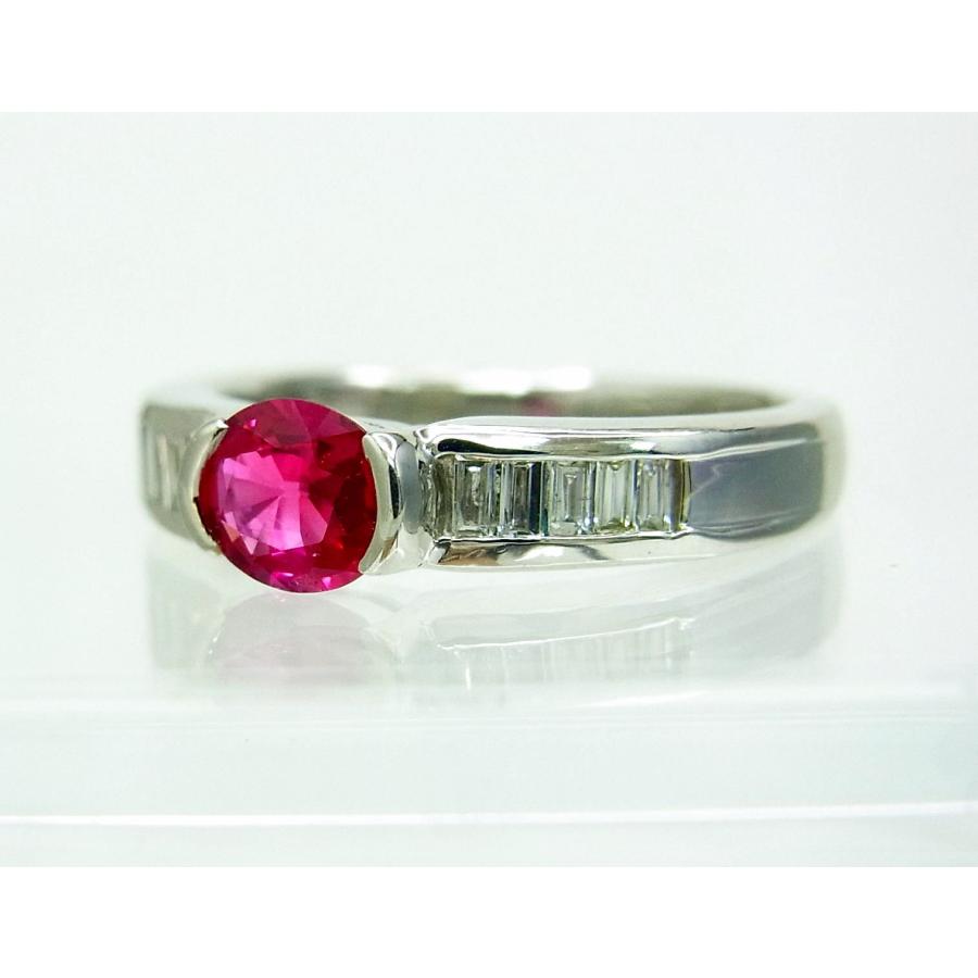 デイリーリングにぴったり 上質天然ルビー0.63ct ダイヤ取巻0.20ct 