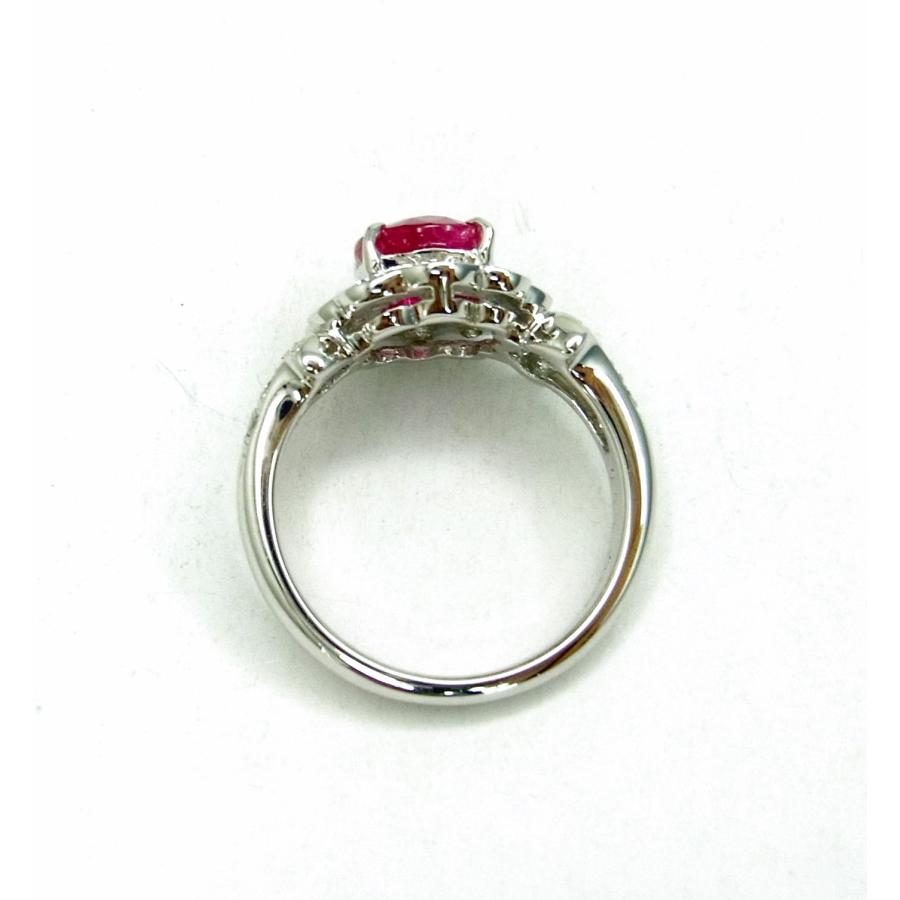 大粒2カラット天然ルビー2.01ct ダイヤ取巻0.88ct プラチナ 大粒2カラット天然ルビー2.01ct ダイヤ取巻0.88ct プラチナ