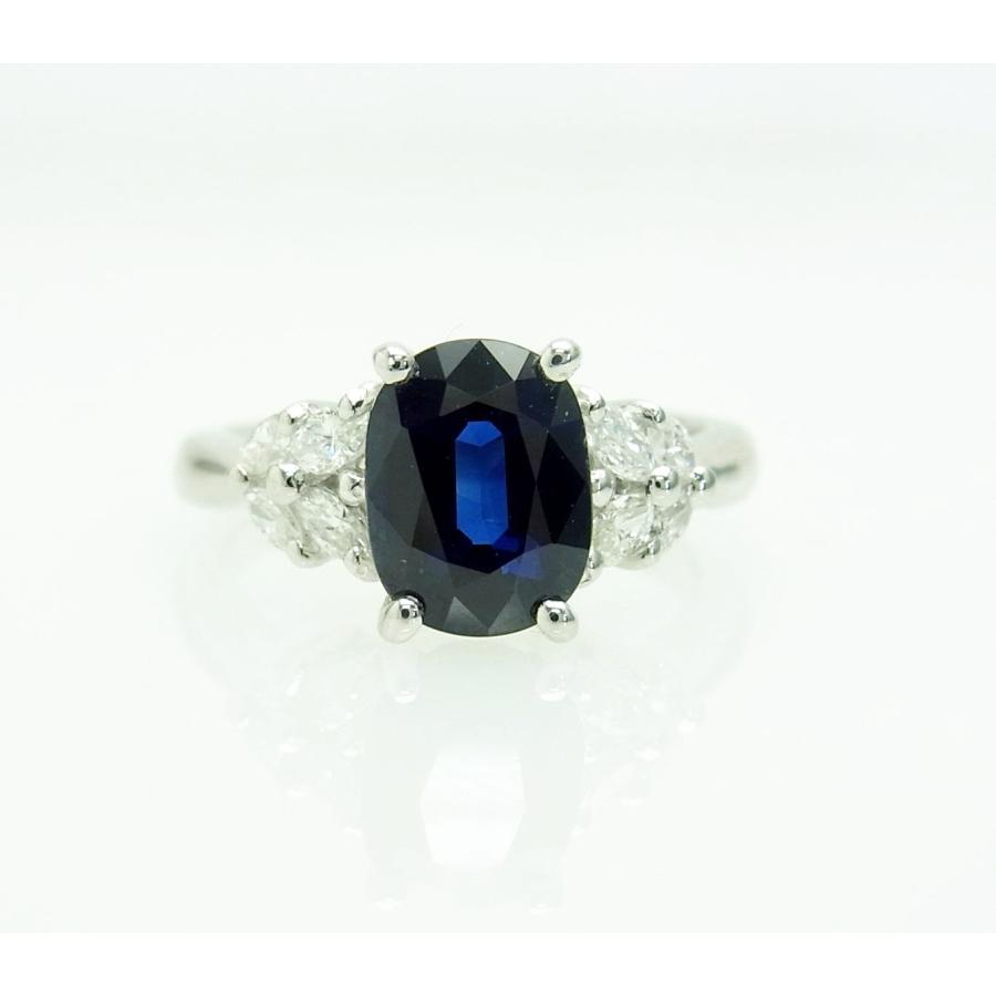上質色 天然サファイア 2.362ct 天然ダイヤ0.31ct プラチナ製