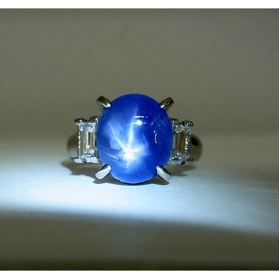 8.42ct 天然スターサファイア 天然ダイヤ プラチナ製リング 商品動画 