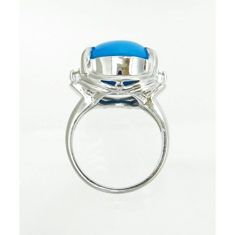 ペルシアンブルーの大粒石 天然トルコ石 ターコイズ プラチナ