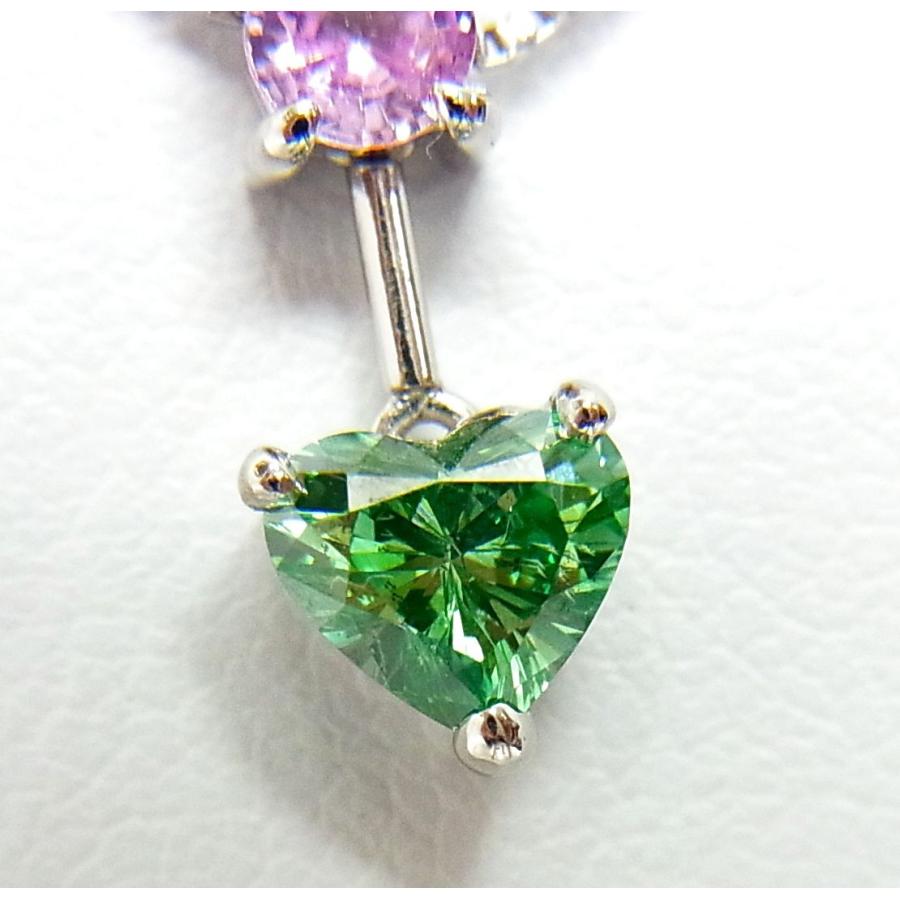 希少 0.464ct ハートカット グリーン色天然ダイヤモンド 一粒石 