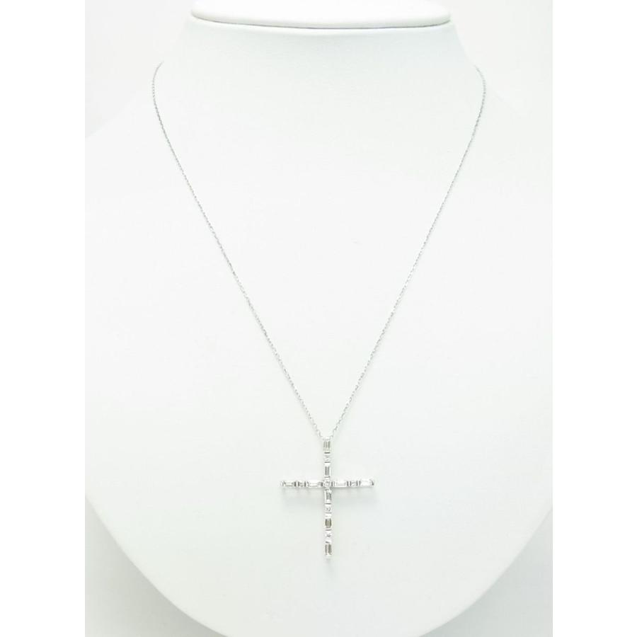 角型カット超上質天然ダイヤモンド計0.93ct 十字架クロス プラチナ製