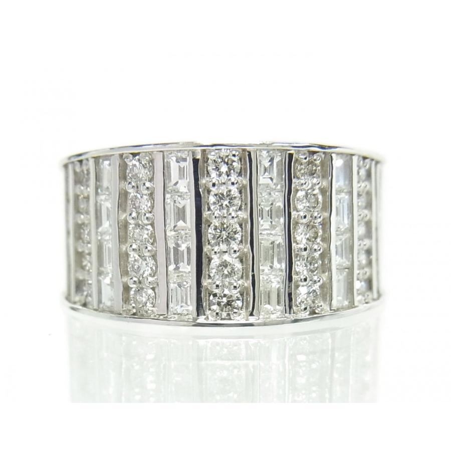 5542】 天然ダイヤモンド 1ct プラチナ ２連 二連 透かし 7.5〜8号 5542】 天然ダイヤモンド 1ct プラチナ 2連 二連 透かし 7.5〜8号