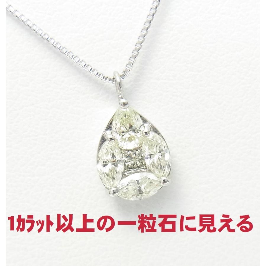 パっと見は１ct以上の涙型カット一粒石ダイヤの様に見える 天然ダイヤ 合計0.45ct プラチナペンダントネックレス  :u197761743:コタニジュエル - 通販 - Yahoo!ショッピング