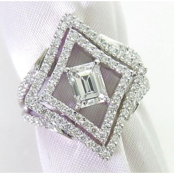 VVS2 Eカラー0.705ct 中宝研鑑定書付 天然角ダイヤプラチナリング 送料 