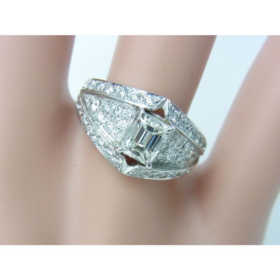 高グレード Hカラー VS2 エメラルドカット 0.691ct 天然ダイヤ 中宝研