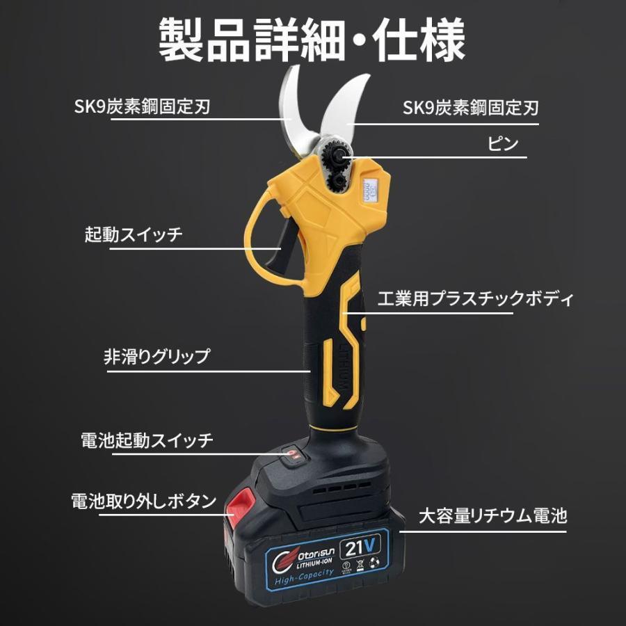 電動剪定バサミ 50mm切断径 充電式剪定ばさみ LED電池表示&切断回数 Amazon | 【2025新登場・50mm切断径】 電動剪定バサミ 4000mAh大容量
