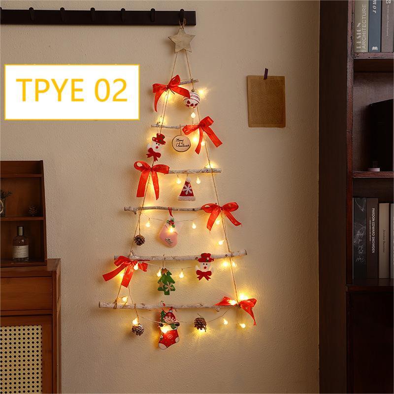 クリスマスツリー 壁掛けにも　ライト付き　装飾 クリスマス ツリー 壁掛け LED ライト付き ウォールツリー