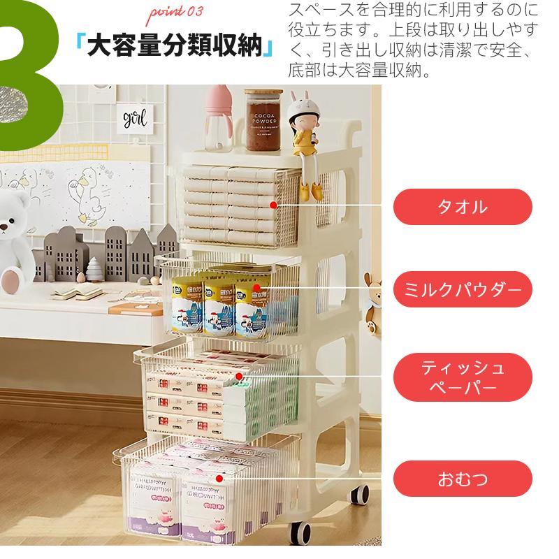 収納ワゴン 10段　引き出し キッズ　子供　ラック　レインボー 収納ラック キャスター付き 3段 4段 5段収納ケース 引き出し