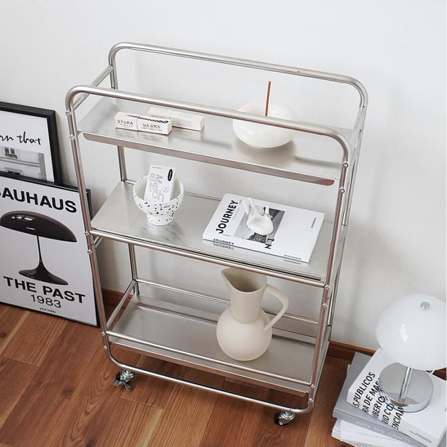 ステンレスワゴン キャスター付き キッチンワゴン 組み立て式 キッチン