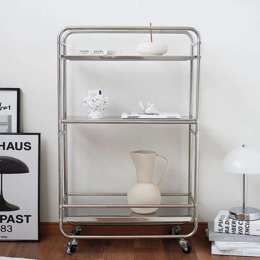 ステンレスワゴン キャスター付き キッチンワゴン 組み立て式 キッチン