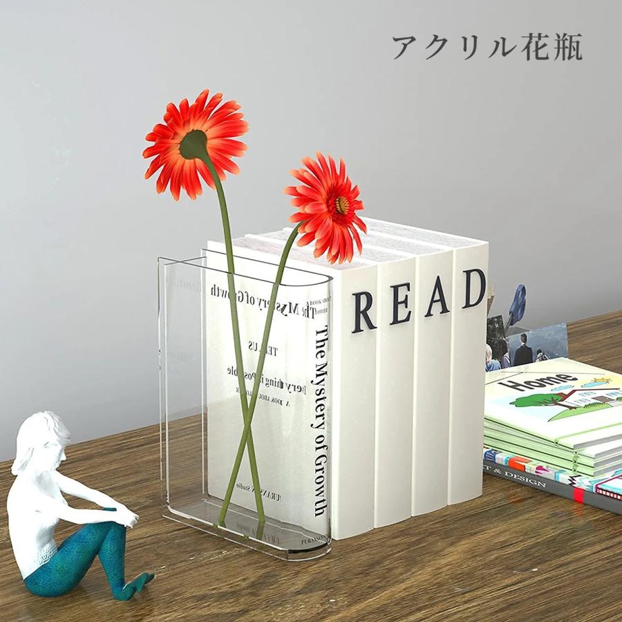 アクリル花瓶 おしゃれ 北欧 モダン オシャレ花瓶 bookの形 デザイン 