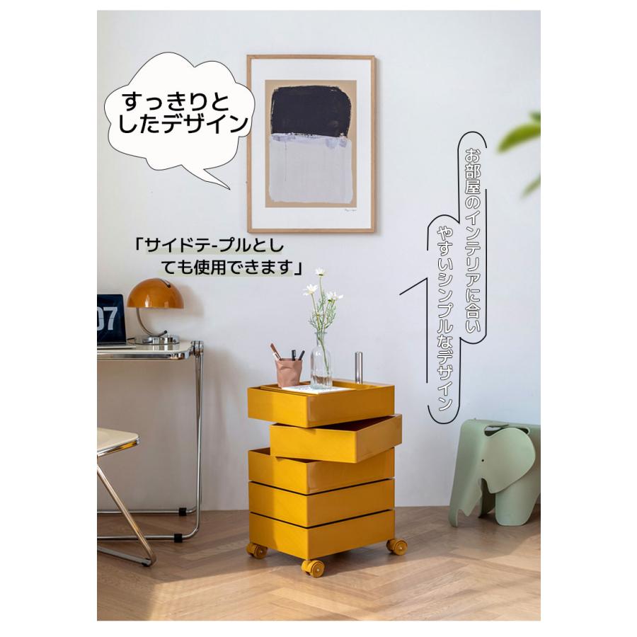 カラーラック ワゴン キャスター付き 5段 透明 クリア 収納 ラック
