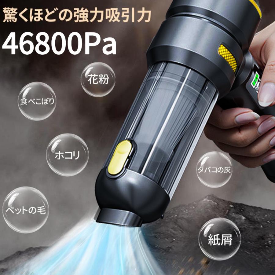ハンディクリーナー コードレス掃除機 46800PA 強力吸引 6000mAh