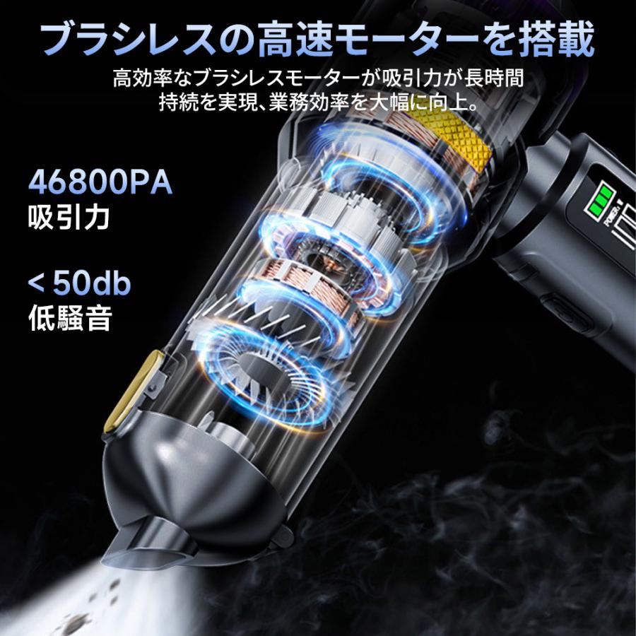 ハンディクリーナー コードレス掃除機 46800PA 強力吸引 6000mAh