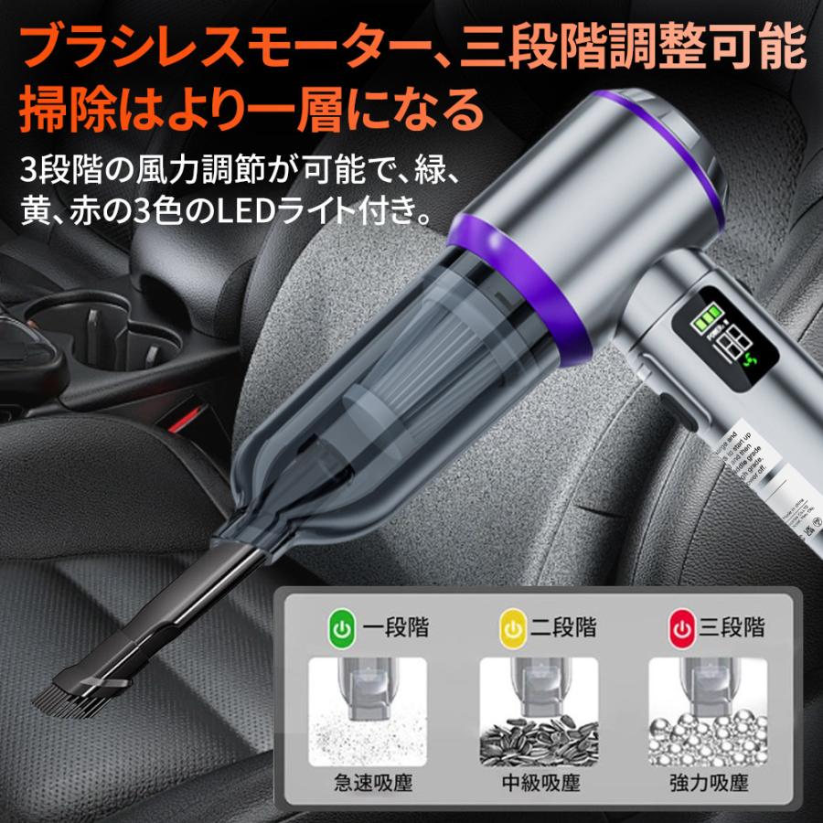 ハンディクリーナー コードレス掃除機 46800PA 強力吸引 6000mAh