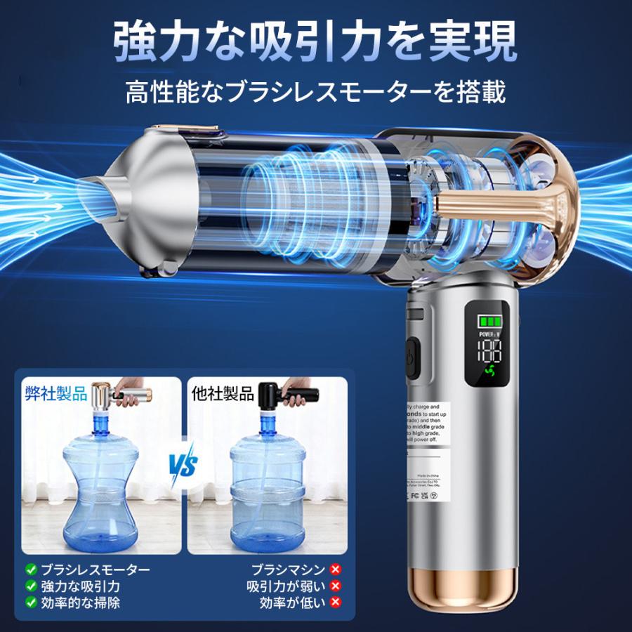 ハンディクリーナー コードレス掃除機 46800PA 強力吸引 6000mAh