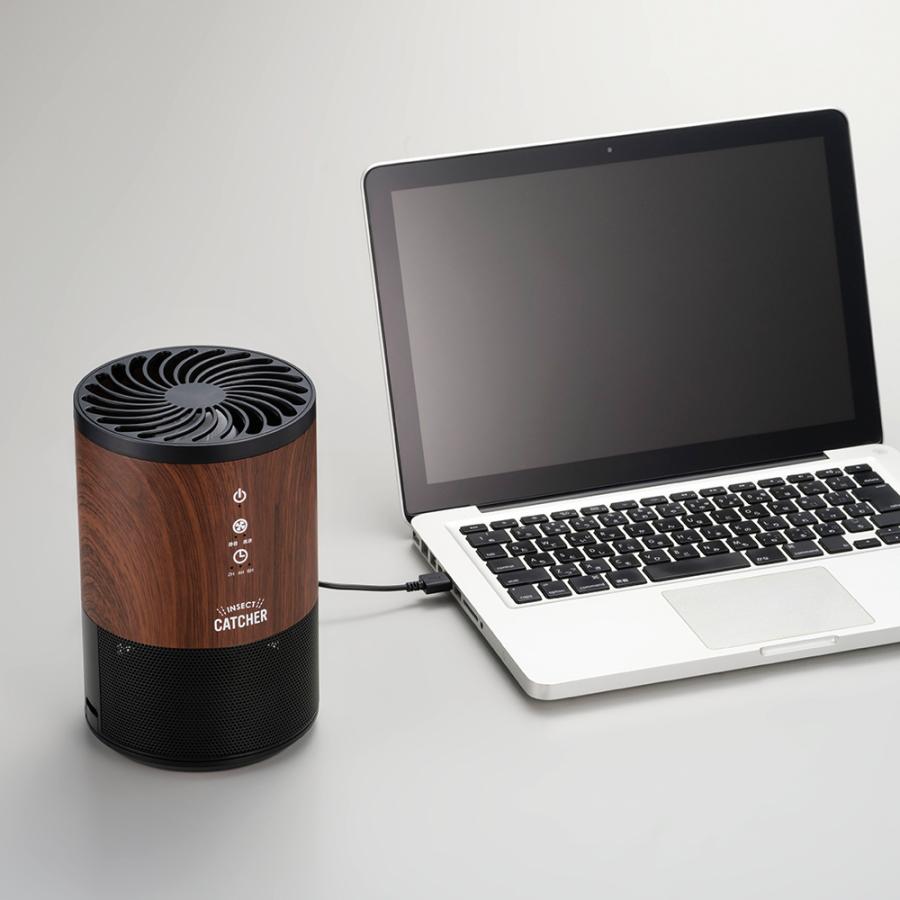 蚊取り器 LED蚊取り器  虫除け 駆除 薬剤不要 木目調 静音 高速モード 安心 安全 アピックス insect catcher AIC-40M | ICHIBA | 02