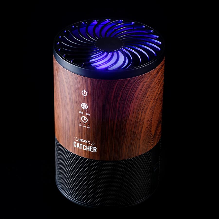 蚊取り器 LED蚊取り器  虫除け 駆除 薬剤不要 木目調 静音 高速モード 安心 安全 アピックス insect catcher AIC-40M | ICHIBA | 04