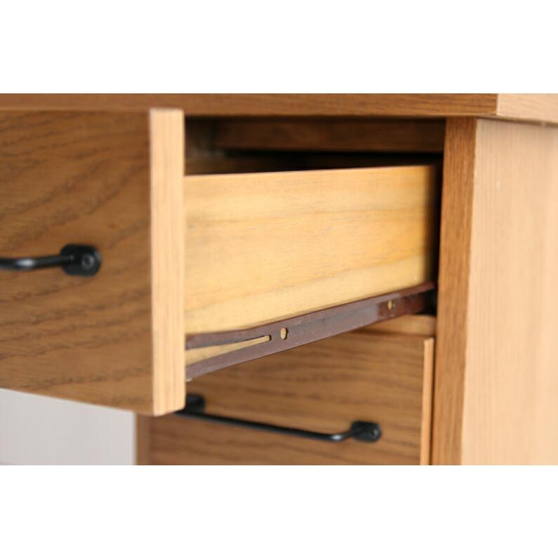 ICHIBA 木製デスク 引き出し付き ナチュラル 美品 ICHIBA デスク 書斎デスク 机 引出し 木製 学習机 コンパクト