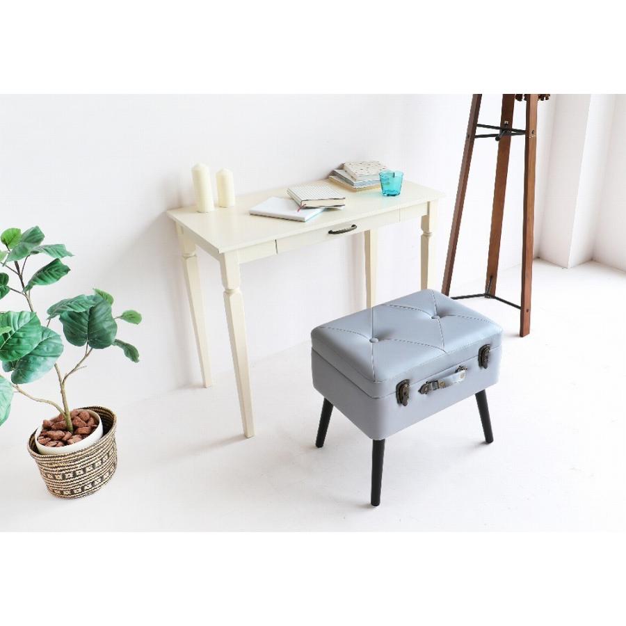 ICHIBA 椅子 トランク型 収納 スツール スクエア 四角形 レザー